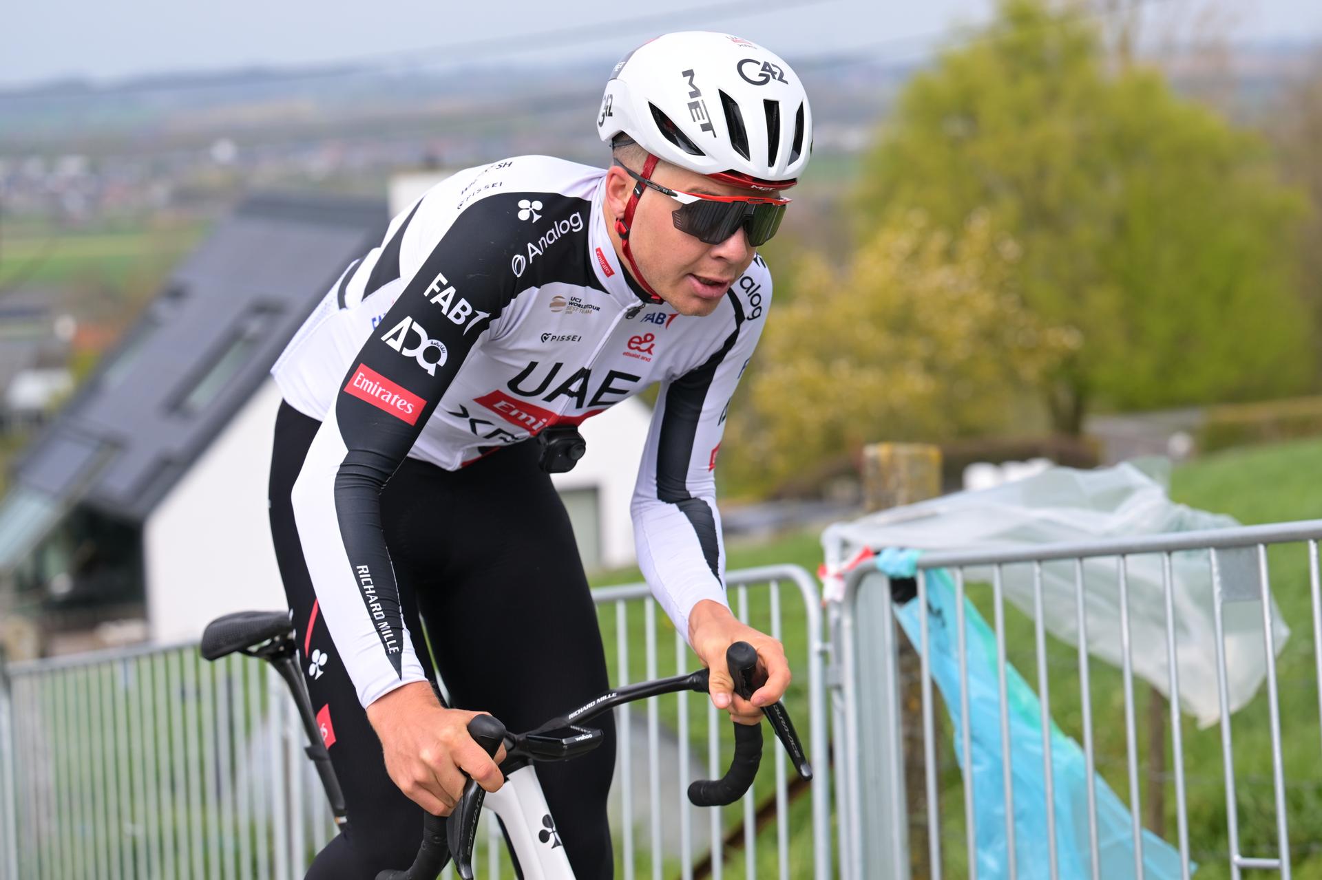 Belgian Florian Vermeersch of UAE Team Emirates-XRG pictured at a track reconaissance ahead of the Ronde van Vlaanderen/ Tour des Flandres/ Tour of Flanders cycling race, Friday 03 April 2026. The 110th edition of the cycling race will take place on Sunday 05 April.  BELGA PHOTO DAVID PINTENS