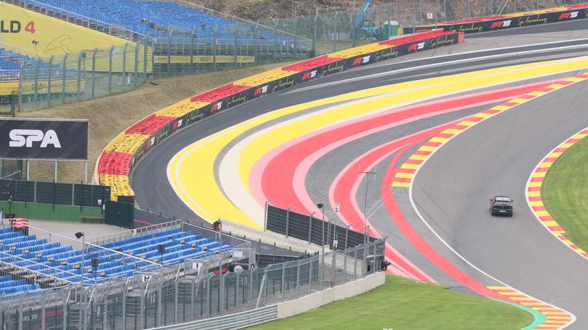The track pictured during preparations for the Grand Prix F1 of Belgium race, in Spa-Francorchamps, Thursday 24 July 2025. The Spa-Francorchamps Formula One Grand Prix takes place this weekend, from July 24th to July 27th. BELGA PHOTO BENOIT DOPPAGNE