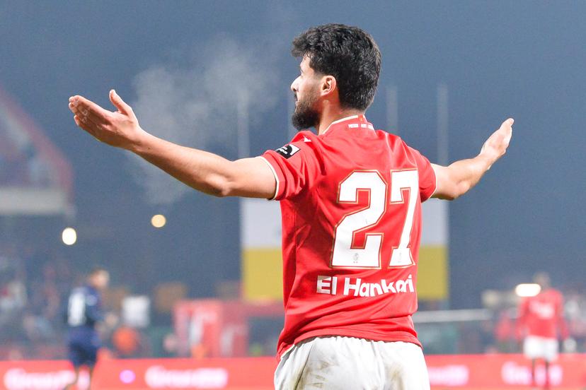 Standard's Mohammed El Hankouri looks dejected during a soccer match between Standard de Liege and Zulte Waregem, Friday 21 November 2025 in Liege, on day 15 of the 2025-2026 'Jupiler Pro League' first division of the Belgian championship. BELGA PHOTO JILL DELSAUX