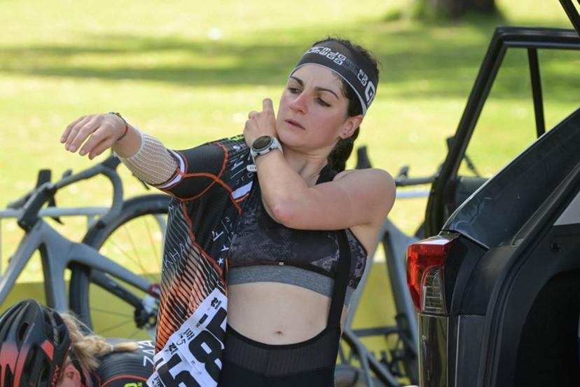 Italian rider Debora Silvestri from Zaaf Cycling Team prepares for stage two of the Women's Tour Down Under UCI cycling event in Adelaide on January 16, 2023.  Brenton EDWARDS / AFP
