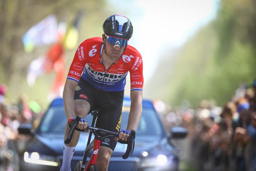 Dutch Timo Roosen of Jumbo-Visma pictured in action during the 119th edition of the men elite race of the 'Paris-Roubaix' cycling event, 257,2 km from Paris to Roubaix, France on Sunday 17 April 2022. BELGA PHOTO DAVID PINTENS