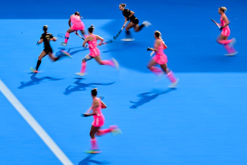 Belgium's Justine Rasir pictured during a field hockey game between Belgian national team Red Panthers and Germany, at the women's 2026 Hockey World Cup, on Saturday 22 August 2026 in Wavre. The 2026 edition of the Hockey World Cup takes place in Belgium and The Netherlands from August 15 to August 30. BELGA PHOTO DIRK WAEM