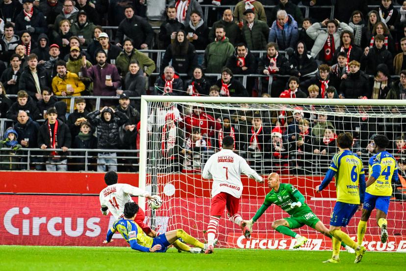 Antwerp's Anthony Valencia scores a goal during a soccer match between Royal Antwerp FC and Sint-Truiden VV, Saturday 28 February 2026 in Antwerp, on day 27 of the 2025-2026 'Jupiler Pro League' first division of the Belgian championship. BELGA PHOTO TOM GOYVAERTS