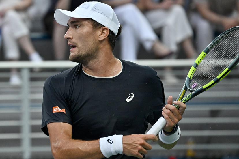 Raphael Collignon of Belgium plays against Sebastian Grozny of the United States during Men's singles Round 1 of the 2026 US Open Tennis Championship, USTA Billie Jean King National Tennis Center in Flushing Meadow-Corona Park, in the Queens borough of New York, NY, August 30, 2026. (Photo by Anthony Behar/Sipa USA) BELGA PHOTO BENELUX ONLY