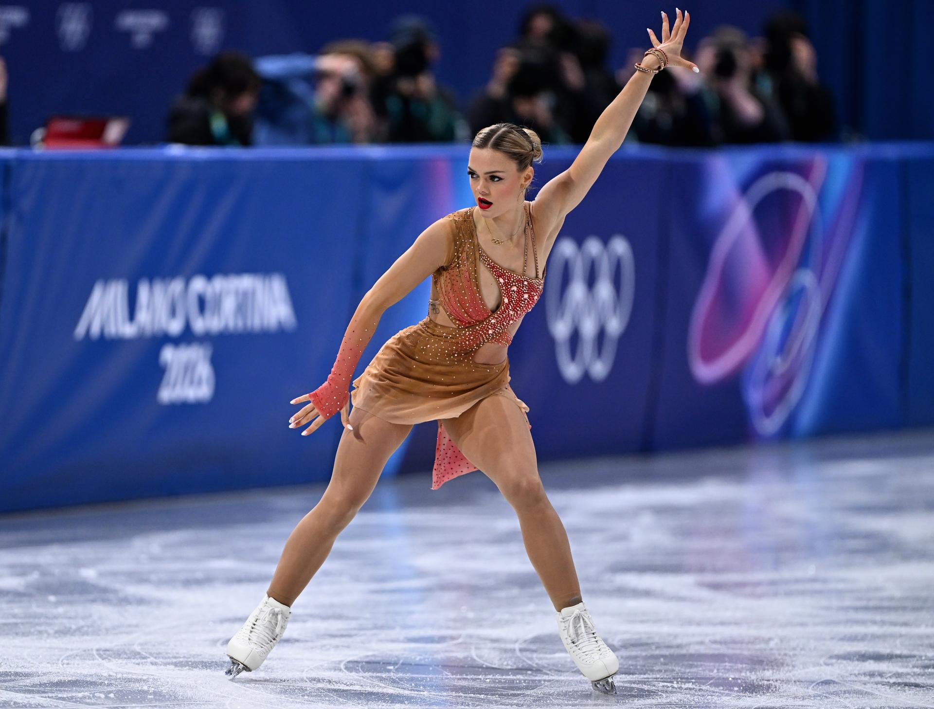 Belgian figure skater Loena Hendrickx pictured in action during the free program of the Women's Figure Skating competition at the Milano Cortina 2026 Olympic Winter Games, on Thursday 19 February 2026 in Milan, Italy. The XXV Winter Olympics take place from 6 to 22 February 2026 in Italy. BELGA PHOTO JASPER JACOBS