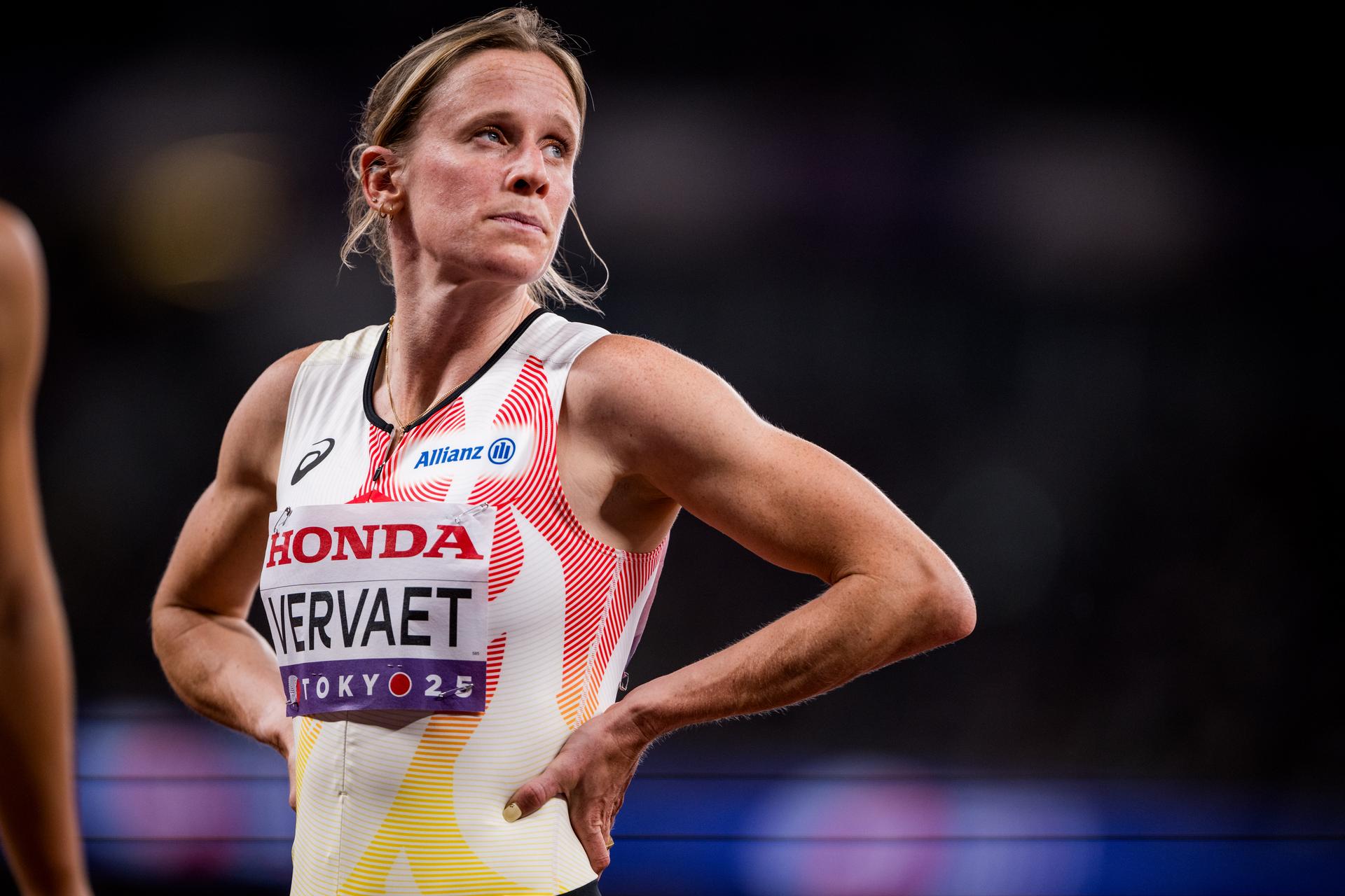 Belgian Imke Vervaet pictured in action during the 200m women semifinals, at the World Athletics Championships in Tokyo, Japan, on Thursday 18 September 2025. The outdoor Worlds are taking place from 13 to 21 September. BELGA PHOTO JASPER JACOBS