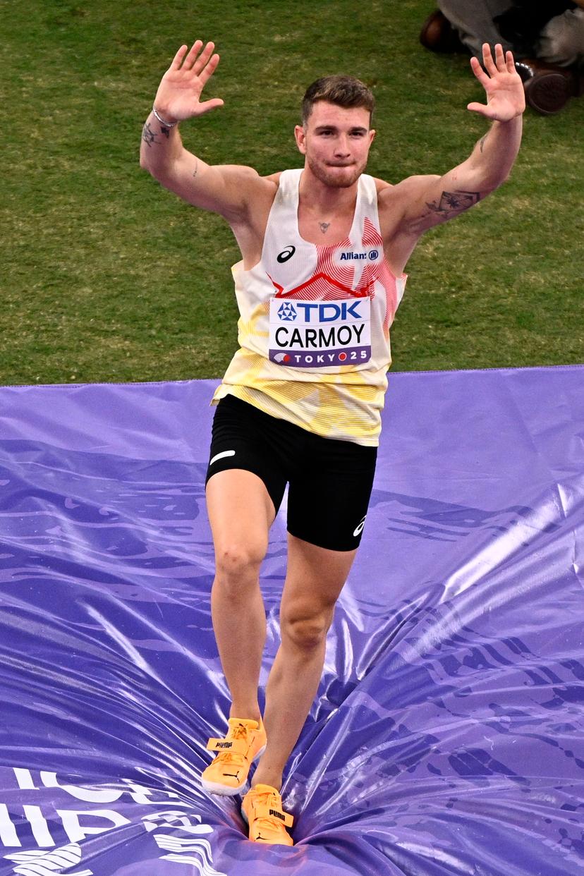 Belgian Thomas Carmoy pictured during the high jump men final, at the World Athletics Championships in Tokyo, Japan, on Tuesday 16 September 2025. The outdoor Worlds are taking place from 13 to 21 September. BELGA PHOTO JASPER JACOBS