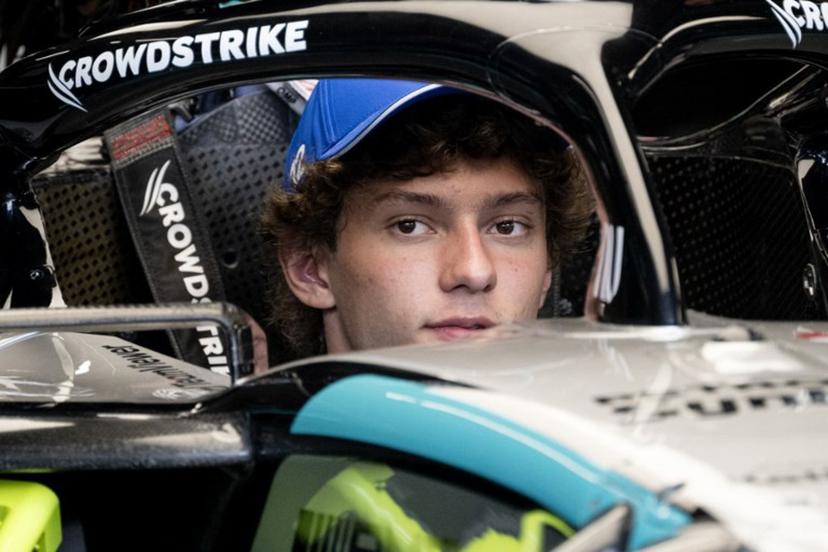 Mercedes' Italian driver Kimi Antonelli looks on in the garage ahead of the Formula One Dutch Grand Prix at The Circuit Zandvoort, western Netherlands, on August 20, 2026.  JOHN THYS / AFP