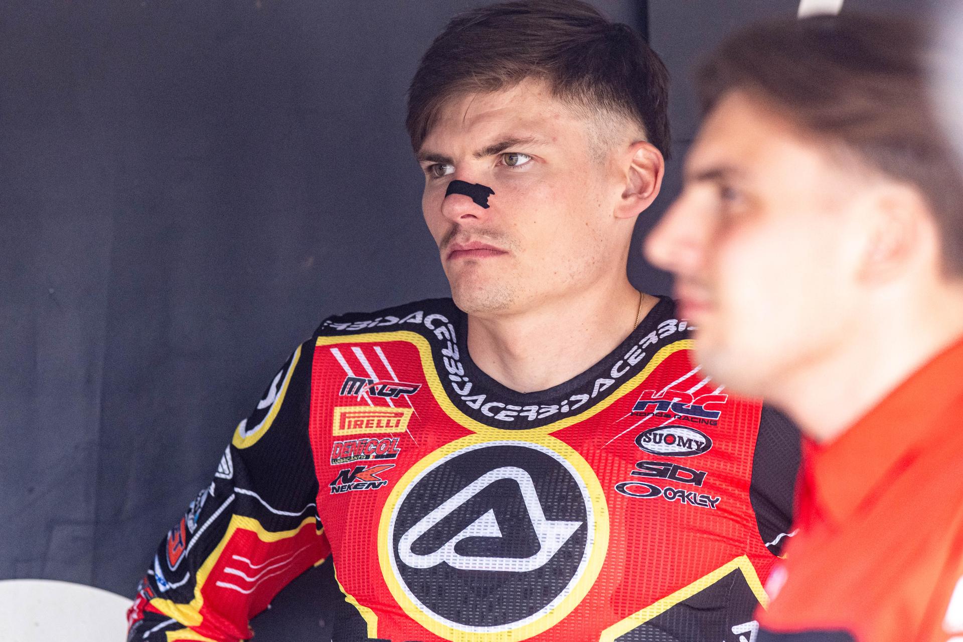 Belgium's Brent Van Doninck pictured ahead of the motocross MXGP Grand Prix Flanders, race 15/20 of the FIM Motocross World Championship, Sunday 03 August 2025 in Lommel. BELGA PHOTO JONAS ROOSENS