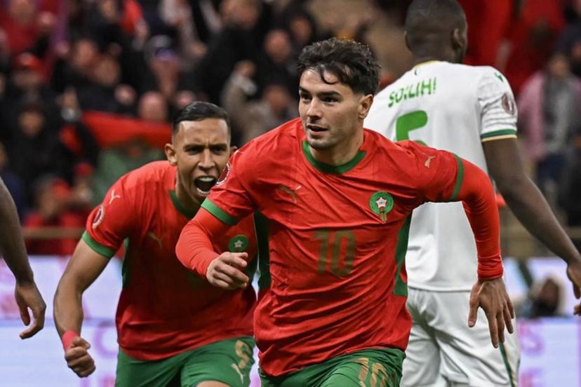 Morocco's forward #10 Brahim Diaz celebrates his goal during the Africa Cup of Nations (CAN) group A  football match between Morocco and Comoros at Prince Moulay Abdellah Stadium in Rabat on December 21, 2025.   Paul ELLIS / AFP