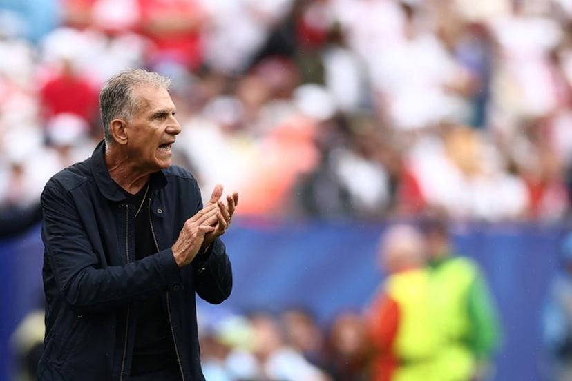 Ghana's Portuguese head coach Carlos Queiroz reacts  during the 2026 World Cup Group L football match between England and Ghana at the Boston Stadium in Foxborough on June 23, 2026.   CHARLY TRIBALLEAU / AFP
