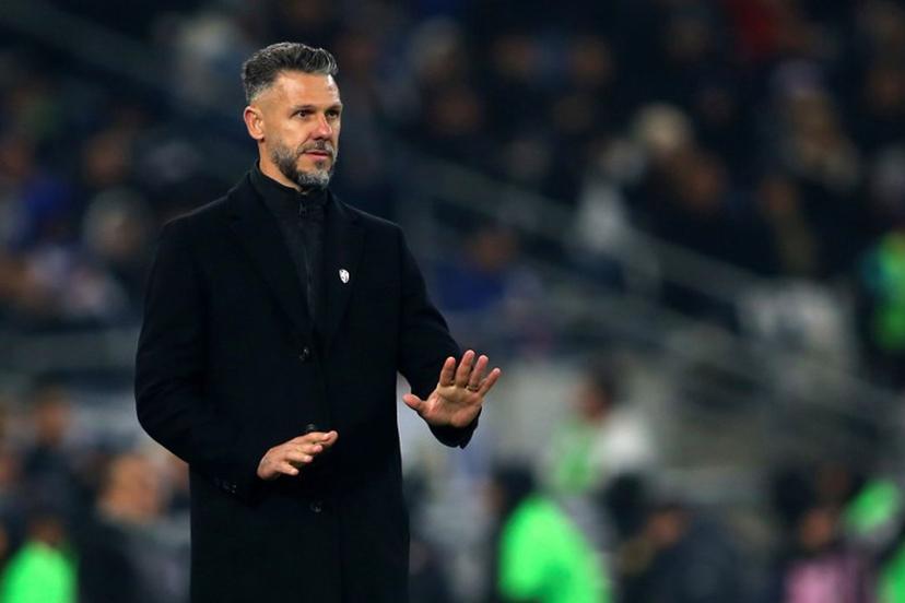 Monterrey's Argentine coach Martin Demichelis gestures during the Liga MX Clausura football match between Monterrey and San Luis at the BBVA stadium in Guadalupe, Nuevo Leon state, México on February 22, 2025.  Julio Cesar AGUILAR / AFP