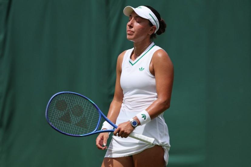 US player Jessica Pegula reacts as she plays against Italy's Elisabetta Cocciaretto during their women's singles first round tennis match on the second day of the 2025 Wimbledon Championships at The All England Lawn Tennis and Croquet Club in Wimbledon, southwest London, on July 1, 2025.  Adrian Dennis / AFP