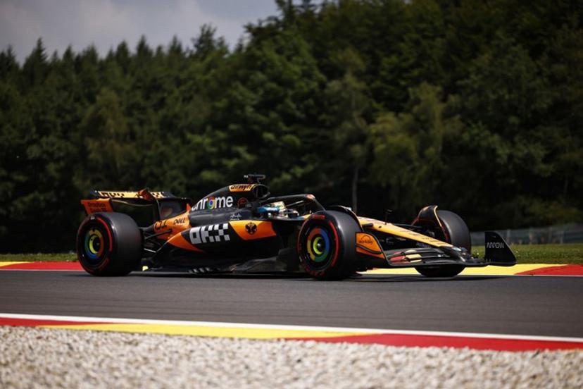 McLaren's Australian driver Oscar Piastri takes part in the first practice session ahead of the Formula One Belgian Grand Prix at the Spa-Francorchamps circuit in Spa, on July 25, 2025.  SIMON WOHLFAHRT / AFP