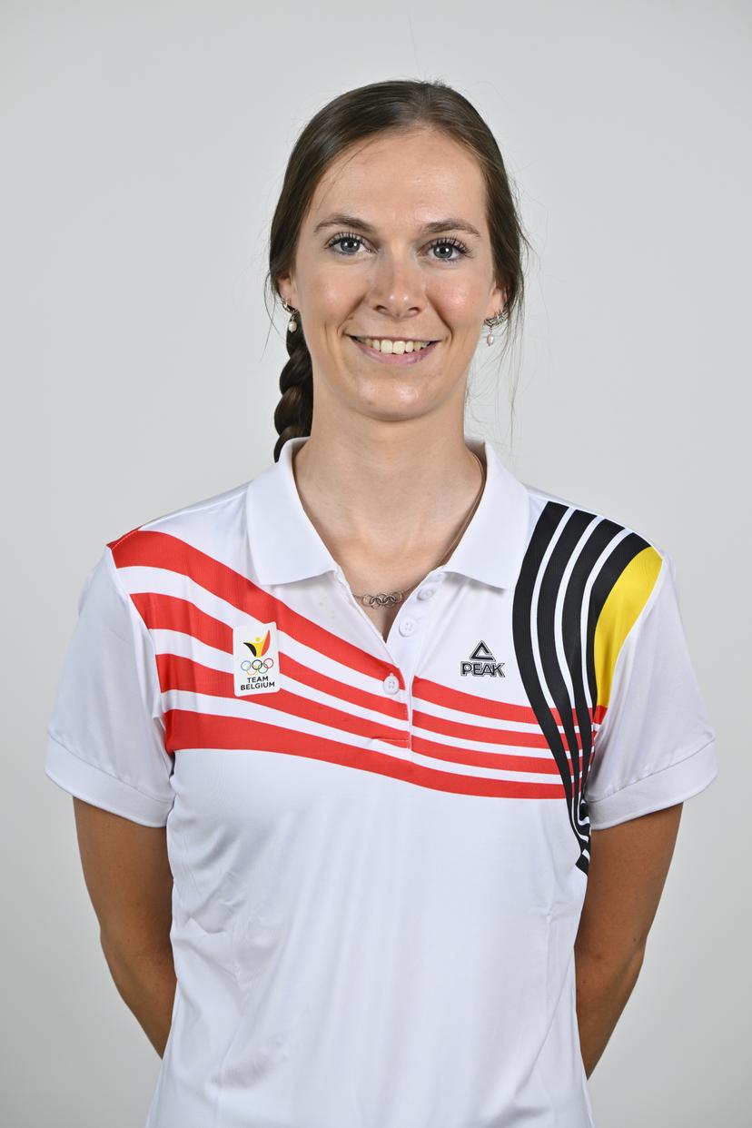 Athlete Sandrine Tas poses for the photographer during the annual training camp of Team Belgium (19-25/05), in Rio Maior, Portugal, Friday 23 May 2025. BELGA PHOTO ERIC LALMAND