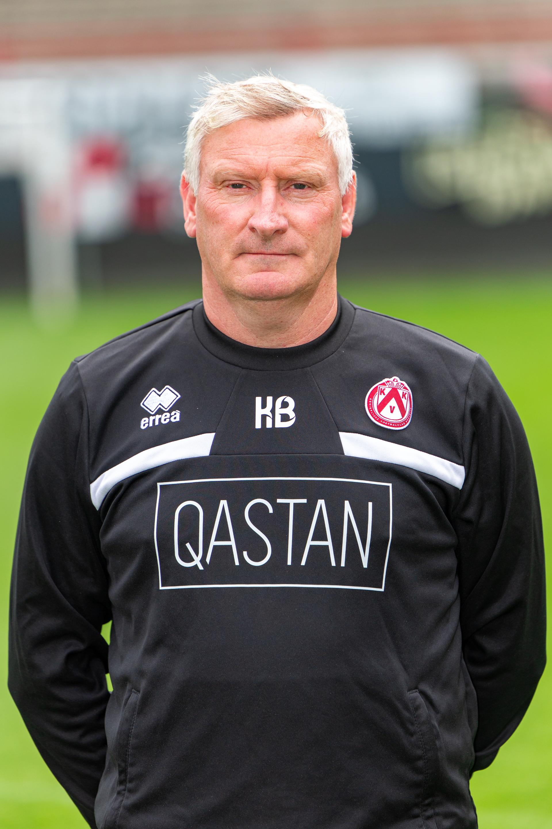 Kortrijk's assistant coach Kurt Bataille poses for a portrait picture at the 2025-2026 season photoshoot of Belgian soccer team KV Kortrijk, Wednesday 30 July 2025 in Kortrijk. BELGA PHOTO KURT DESPLENTER
