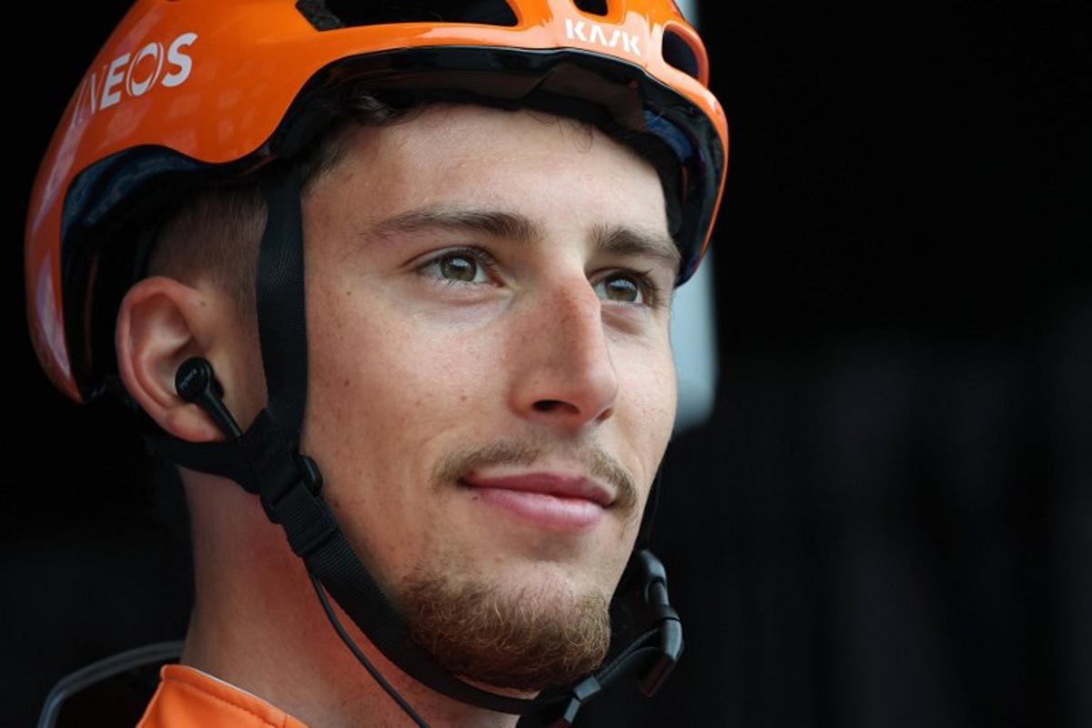 INEOS Grenadiers' French rider Kévin Vauquelin waits for the start of the 1st stage of the Paris-Nice cycling race, 170.9 km between Achères and Carrières-sous-Poissy, on March 8, 2026.  Anne-Christine POUJOULAT / AFP