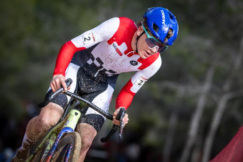 Dutch David Haverdings pictured in action during the men's U23 race at the cyclocross cycling event in Benidorm, Spain, Sunday 18 January 2026, stage 10/12 in the UCI World Cup competition. BELGA PHOTO DAVID PINTENS