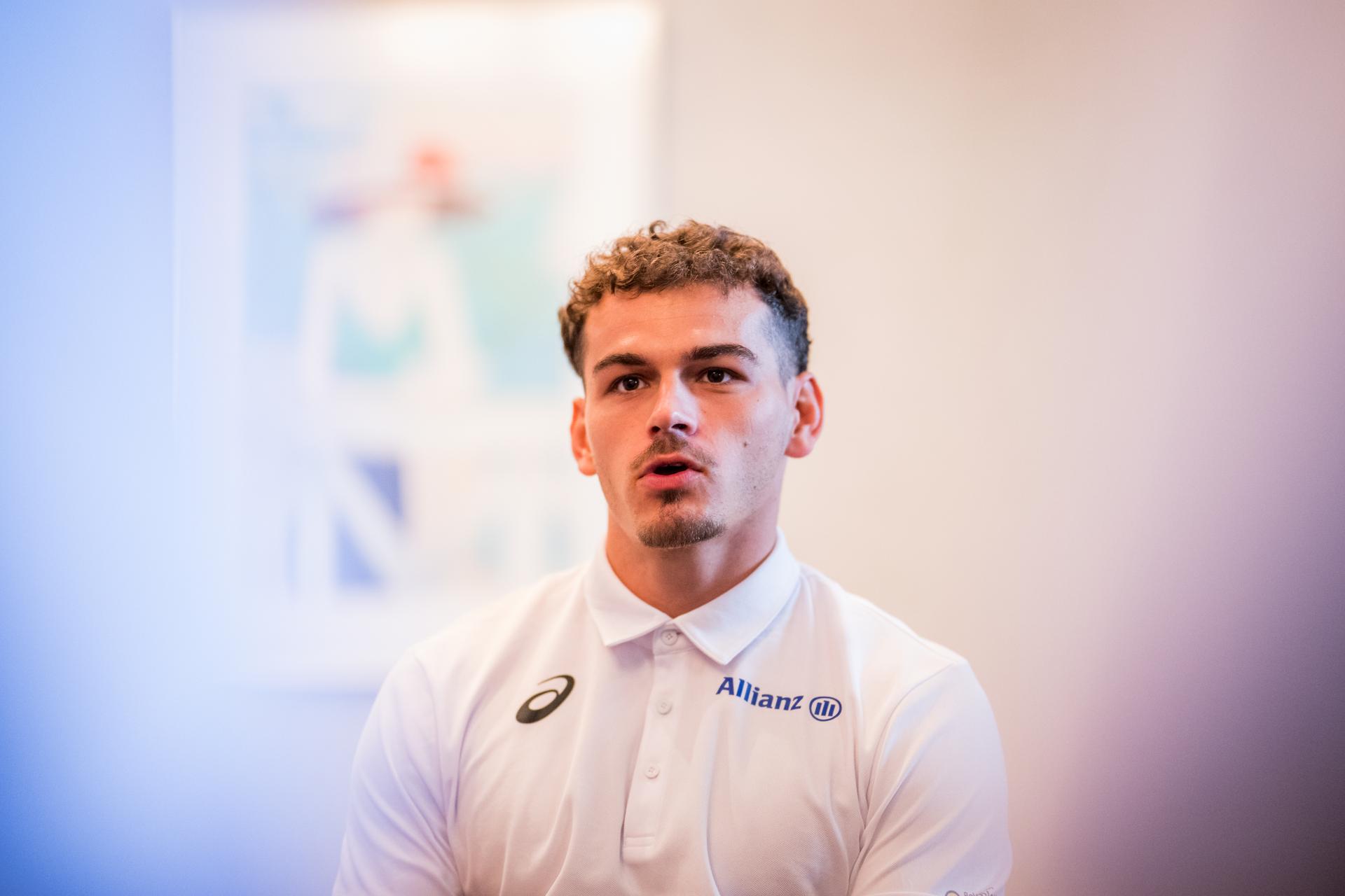 Belgian athlete Kobe Vleminckx pictured during a press conference at the World Athletics Championships in Tokyo, Japan, on Tuesday 16 September 2025. The outdoor Worlds are taking place from 13 to 21 September. BELGA PHOTO JASPER JACOBS