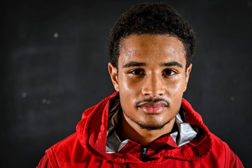 Belgian boxer Ibrahima Diallo pictured during a boxing training session, in Brussels, Tuesday 18 October 2022. BELGA PHOTO DIRK WAEM