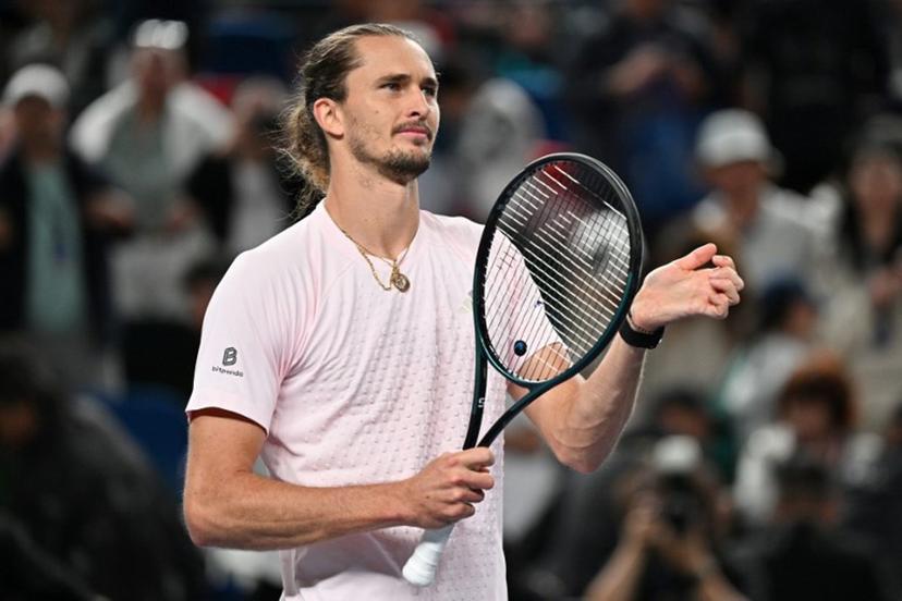 Germany's Alexander Zverev celebrates his victory against Australia's Alex de Minaur during their men's singles quarter-final match at the Shanghai Masters tennis tournament in Shanghai on October 15, 2026.  Hector RETAMAL / AFP