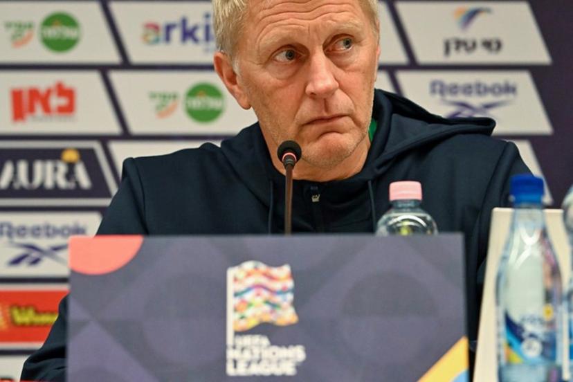 Ireland's Icelandic head coach Heimir Hallgrimsson attends a press conference after the UEFA Nations League football match between Israel and Ireland in Debrecen, Hungary, on September 27, 2026. The fixture has attracted heightened attention amid recent diplomatic and public tensions between Israel and Ireland. Ireland's participation was still in doubt on September 26, after some players discussed a possible boycott of the match on political and conscience grounds. Attila KISBENEDEK / AFP