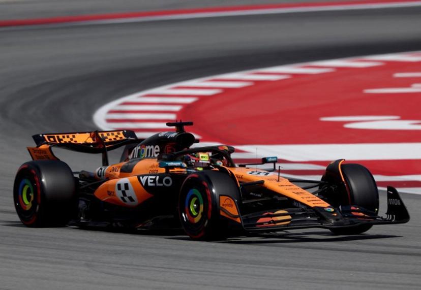 McLaren's Australian driver Oscar Piastri competes in the qualification session at the Circuit de Catalunya in Montmelo, on the outskirts of Barcelona, during the Spanish Formula One Grand Prix on May 31, 2025.  Pierre-Philippe MARCOU / AFP