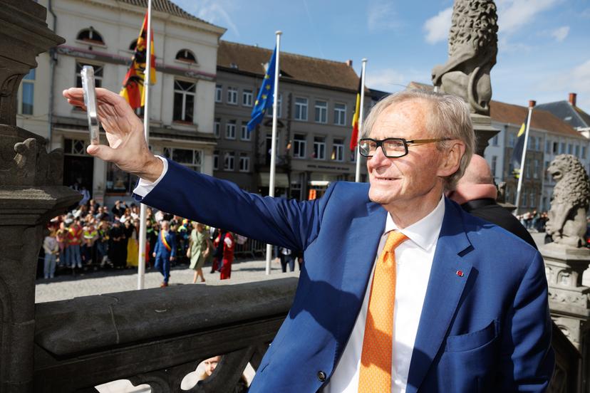 Flemish industrial Willy Naessens pictured during a royal visit to Oudenaarde, Tuesday 19 March 2024, part of a visit to the province of East Flanders. BELGA PHOTO KURT DESPLENTER