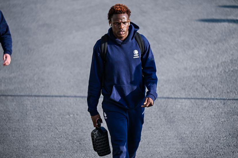 Gent's Hyllarion Goore arrives for a soccer match between FCV Dender EH and KAA Gent, Sunday 22 March 2026 in Denderleeuw, on day 30 of the 2025-2026 'Jupiler Pro League' first division of the Belgian championship. BELGA PHOTO TOM GOYVAERTS