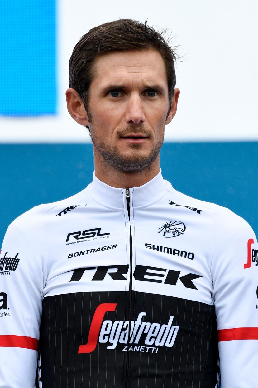 Luxembourgian Frank Schleck of Trek-Segafredo pictured during a team presentation ahead of the start of the 103rd edition of the Tour de France cycling race, Thursday 30 June 2016 in Sainte-Mere-Eglise, France. This year's Tour de France takes place from July 2nd to July 24rth. BELGA PHOTO YORICK JANSENS
