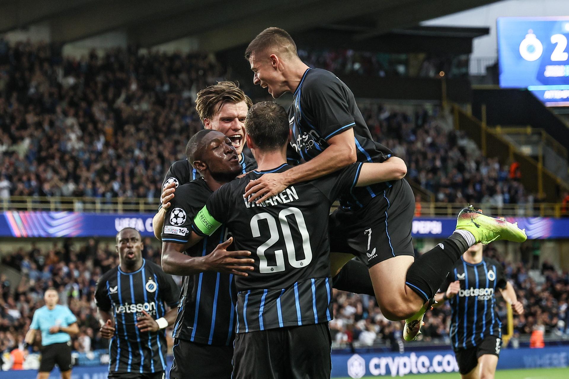Club's Hans Vanaken celebrates after scoring during a soccer game between Belgian Club Brugge KV and French AS Monaco, in Brugge on Thursday 18 September 2025, on the opening day of the League phase of the UEFA Champions League tournament. BELGA PHOTO BRUNO FAHY