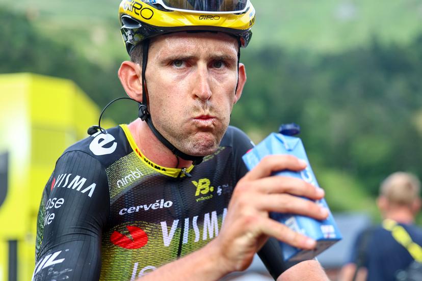 Belgian Tiesj Benoot of Team Visma/Lease a Bike pictured after stage 10 of the 2025 Tour de France cycling, from Ennezat to Le Mont-Dore Puy de Sancy (169 km), on Monday 14 July 2025 in France. The 112th edition of the Tour de France starts on Saturday 5 July in Lille, France, and will finish in Paris, France on the 27th of July. BELGA PHOTO DAVID PINTENS
