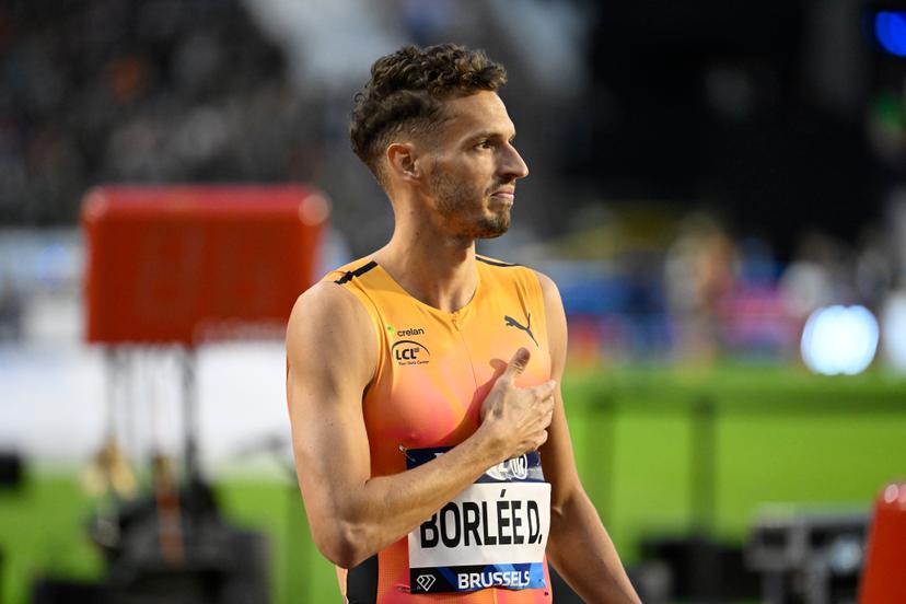 Belgian Dylan Borlee pictured during the men 400m, at the 48th edition of the Memorial Van Damme athletics event in Brussels, Friday 13 September 2024. The 2024 Allianz Memorial Van Damme Diamond League meeting takes place on 13 and 14 September 2O24. BELGA PHOTO TOM GOYVAERTS