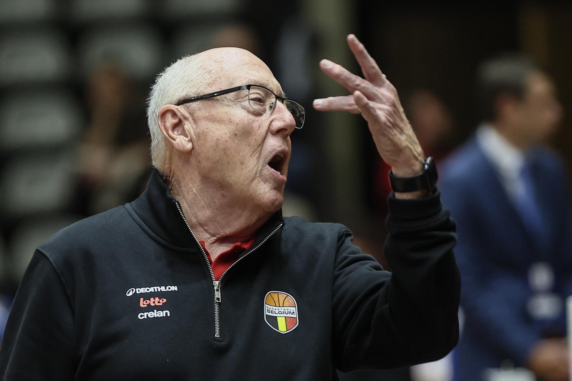 Belgium's head coach Mike Thibault pictured before a basketball game between Belgian national team the Belgian Cats and Finland, Thursday 13 November 2025 in Leuven, a qualification game (1/6) for the 2027 Eurobasket tournament. BELGA PHOTO BRUNO FAHY
