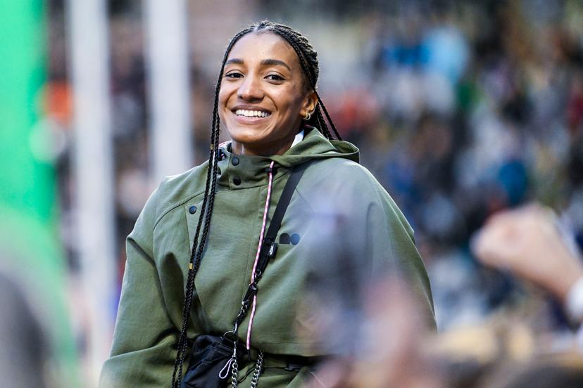 Belgian Nafissatou Nafi Thiam pictured during the 48th edition of the Memorial Van Damme athletics event in Brussels, Friday 13 September 2024. The 2024 Allianz Memorial Van Damme Diamond League meeting takes place on 13 and 14 September 2O24. BELGA PHOTO TOM GOYVAERTS