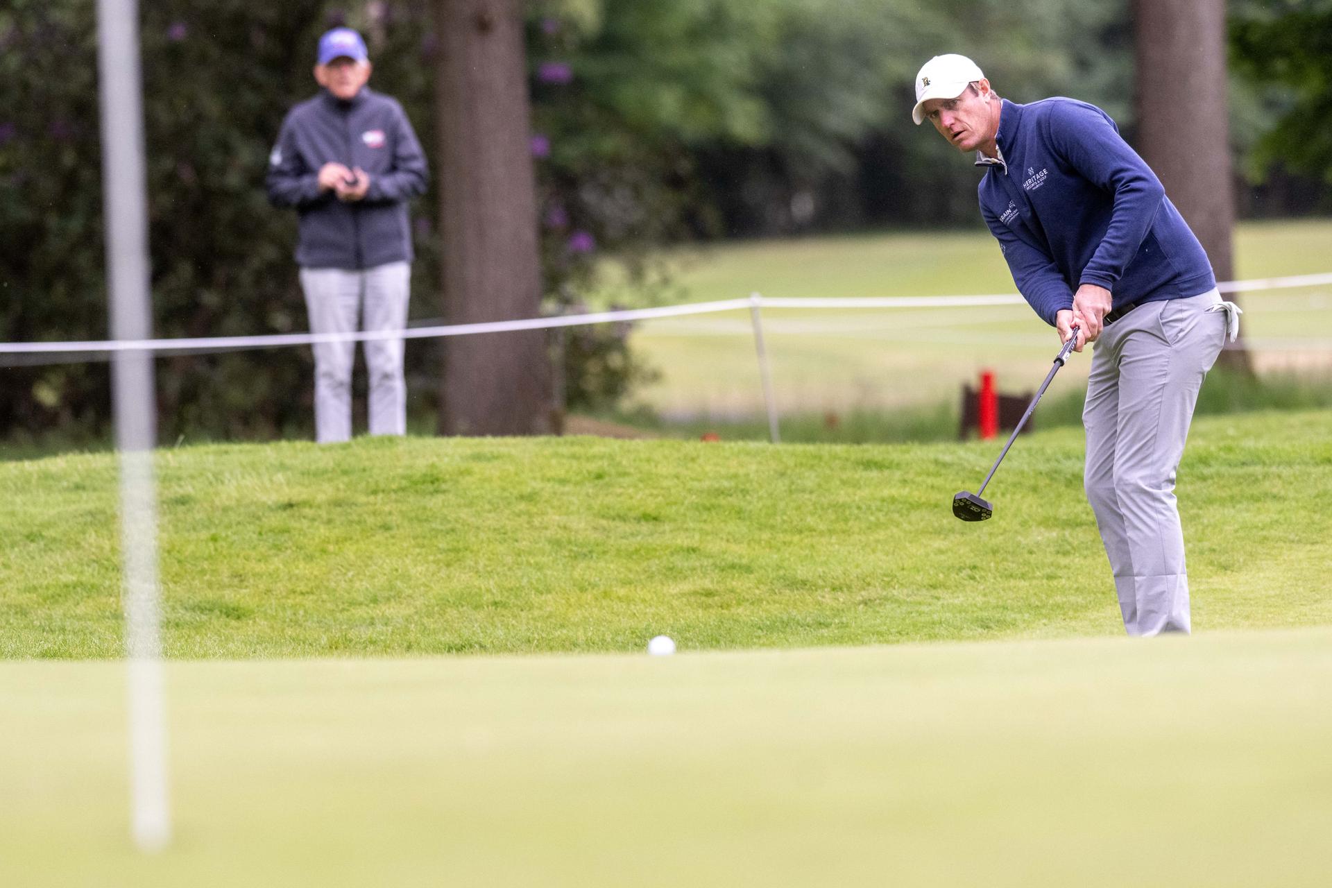 Belgian Nicolas Colsaerts is pictured in action during the 2025 Soudal Open DP World Tour golf tournament, in Schilde, Wednesday 21 May 2025. From May 22 to 25, Rinkven Golf Club in Schilde will host the fourth edition of the Soudal Open, the Belgian leg of the DP World Tour. BELGA PHOTO JONAS ROOSENS
