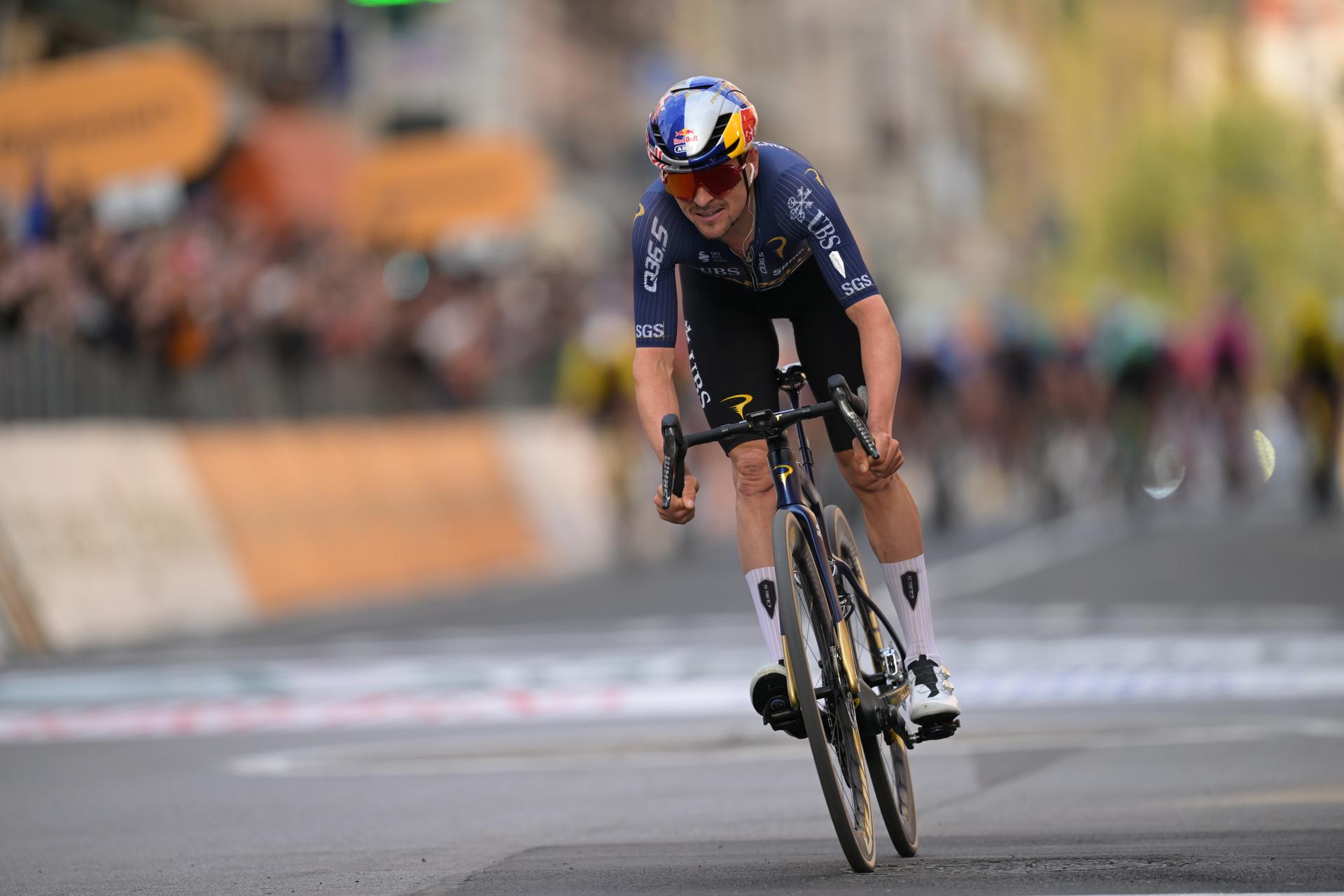 British Tom Pidcock of Pinarello Q36.5 Pro Cycling Team pictured after finishing second at the 'Milano-Sanremo' one day cycling race for men, 298km from Milan to San Remo, Italy, Saturday 21 March 2026. BELGA PHOTO DAVID PINTENS