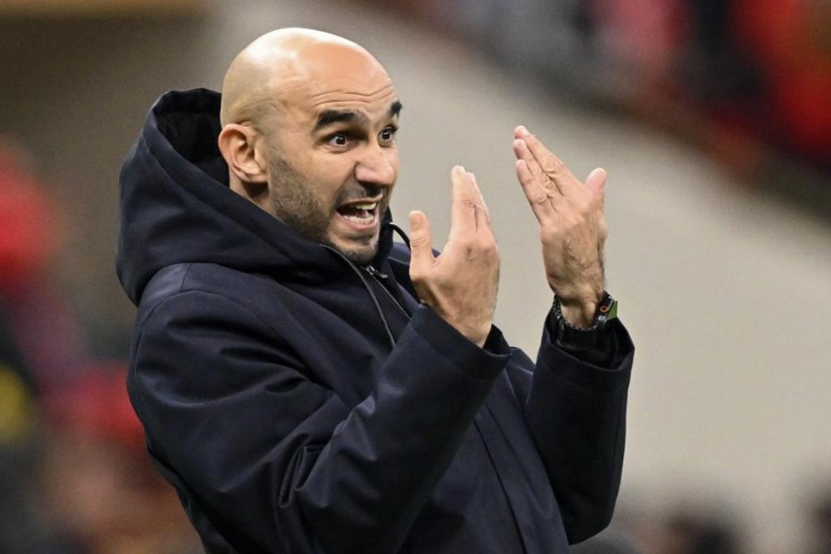 Morocco's head coach Walid Regragui reacts during the Africa Cup of Nations (CAN) final football match between Senegal and Morocco at the Prince Moulay Abdellah Stadium in Rabat on January 18, 2026.   SEBASTIEN BOZON / AFP