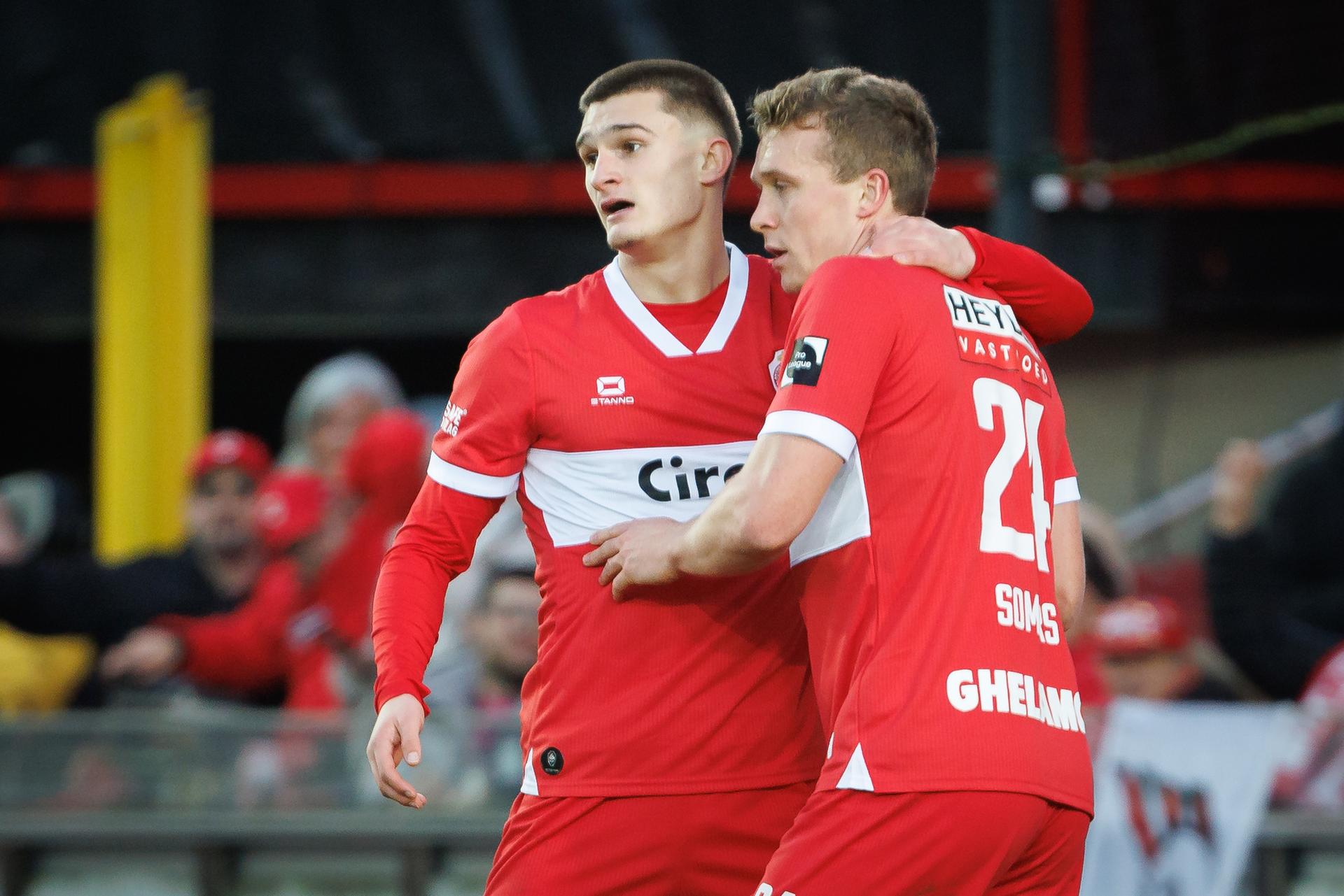 Antwerp's Thibo Somers celebrates after scoring during a soccer match between Cercle Brugge and Royal Antwerp FC, Saturday 31 January 2026 in Brugge, on day 23 of the 2025-2026 'Jupiler Pro League' first division of the Belgian championship. BELGA PHOTO KURT DESPLENTER