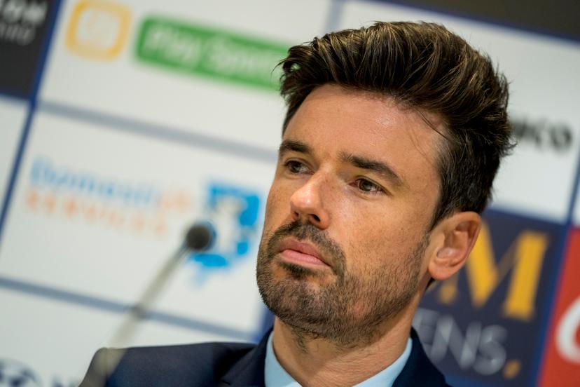 Sebastien Ronse pictured during a press conference of Belgian soccer team KAA Gent, Thursday 27 May 2021 in Gent, to present Emilio Ferrera who become the head of KAA Gent's youngs academy. BELGA PHOTO JASPER JACOBS
