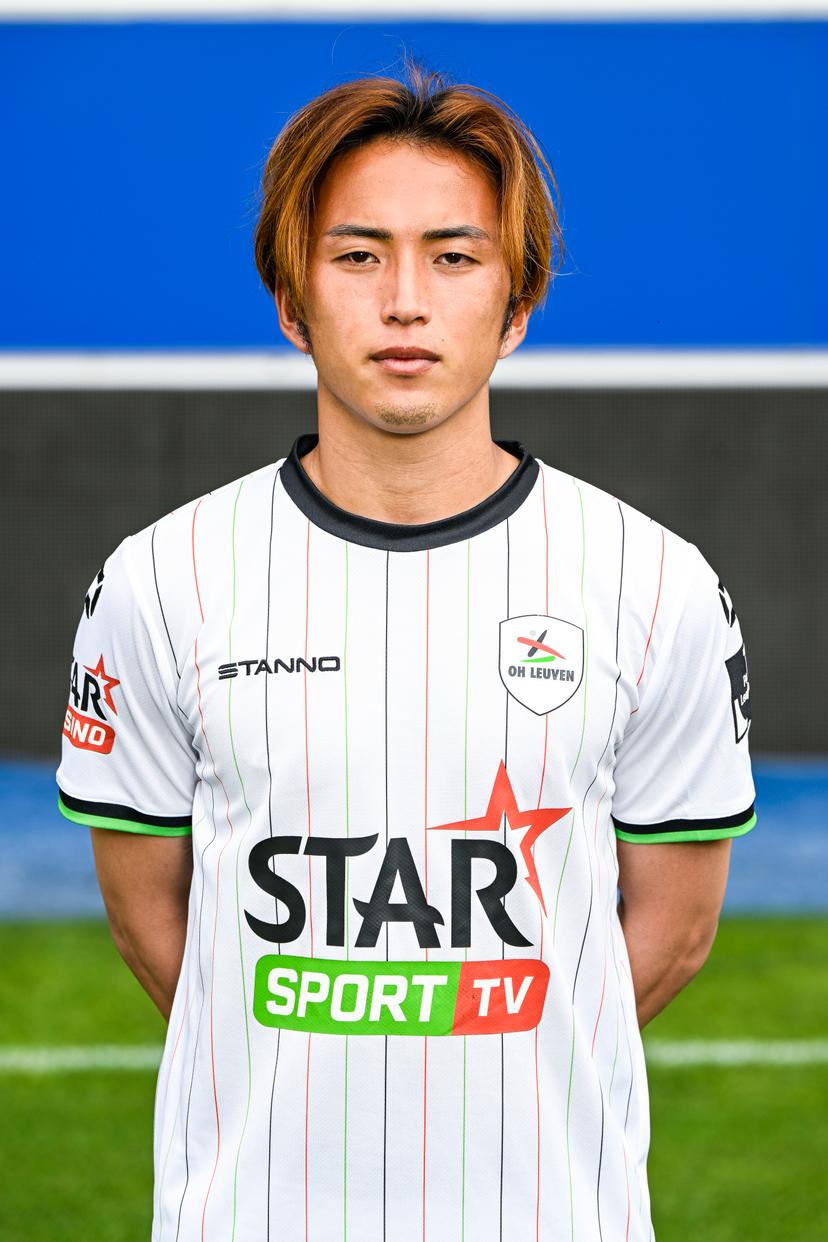 OHL's Ayumu Ohata poses for a portrait picture at the 2025-2026 season photoshoot of Belgian soccer team Oud-Heverlee Leuven, Wednesday 23 July 2025 in Leuven. BELGA PHOTO TOM GOYVAERTS