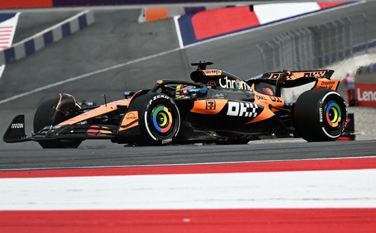 McLaren's British driver Lando Norris drives during the second practice session at the Red Bull Ring race track in Spielberg, Austria, on June 27, 2025, ahead of the Formula One Austrian Grand Prix.   Joe Klamar / AFP