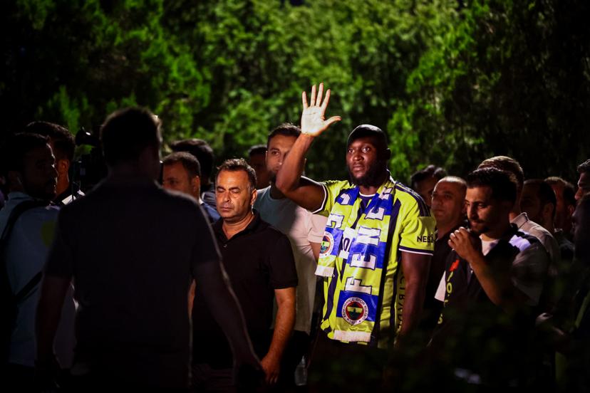 Belgium's Romelu Lukaku pictured at the Istanbul airport for his arrival to sign his new contract with the Turkish Süper Lig team Fenerbahçe SK in Istanbul, Turkey on Wednesday 12 August 2026. Lukaku signed a deal for one year, with the option to extend the contract. The Turkish team payed 6 million euro for the attacker, who made a transfer from the Italian SSC Napoli. BELGA PHOTO BURAK BASTURK