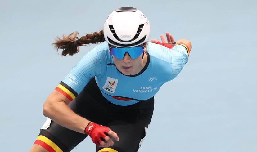 Belgian Fran Vanhoutte pictured in action during the Women's 200m qualifications of speed skating competition during the World Games 2025, in Chenghdu, China, on Thursday 14 August 2025. This year, the World Games take place from 07 to 17 augustus. BELGA PHOTO VIRGINIE LEFOUR