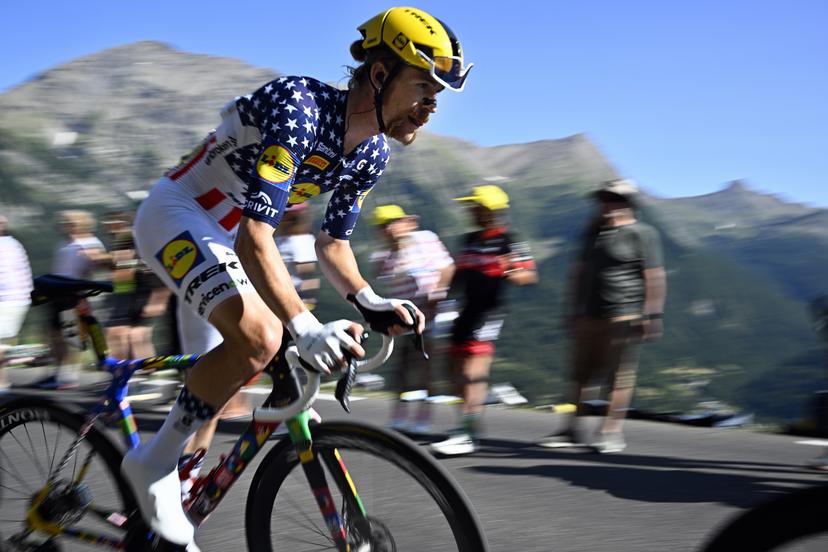 American Quinn Simmons of Lidl-Trek pictured in action during stage 18 of the 2026 Tour de France cycling race, a stage of 185km from Voiron to Orcieres-Merlette, on Thursday 23 July 2026. The 113th edition of the Tour de France starts on Saturday 4 July in Barcelona, Spain, and will finish in Paris, France on the 26th of July. BELGA PHOTO JASPER JACOBS
