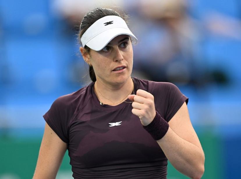 Kimberly Birrell of Australia reacts after making a point against Anna Bondar of Hungary during their women's singles semi-final match at the Korea Open tennis championships in Seoul on September 26, 2026.  Jung Yeon-je / AFP