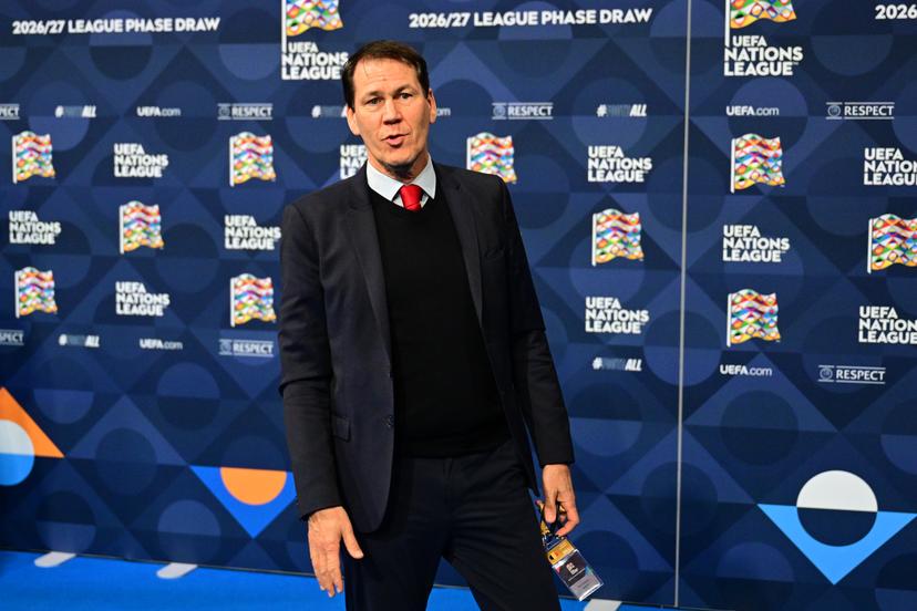 Belgium's head coach Rudi Garcia pictured at the red carpet ahead of the draw of the league phase for the 26/27 edition of the Nations League soccer tournament, on Thursday 12 February 2026 in Brussels. BELGA PHOTO DIRK WAEM