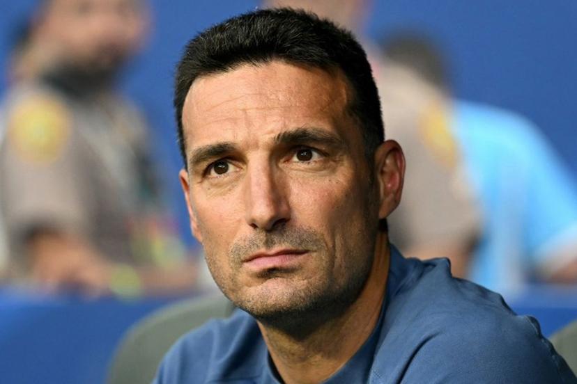Argentina's head coach Lionel Scaloni looks on ahead of the 2026 World Cup round of 32 football match between Argentina and Cape Verde at the Miami Stadium in Miami Gardens on July 3, 2026.   CHANDAN KHANNA / AFP