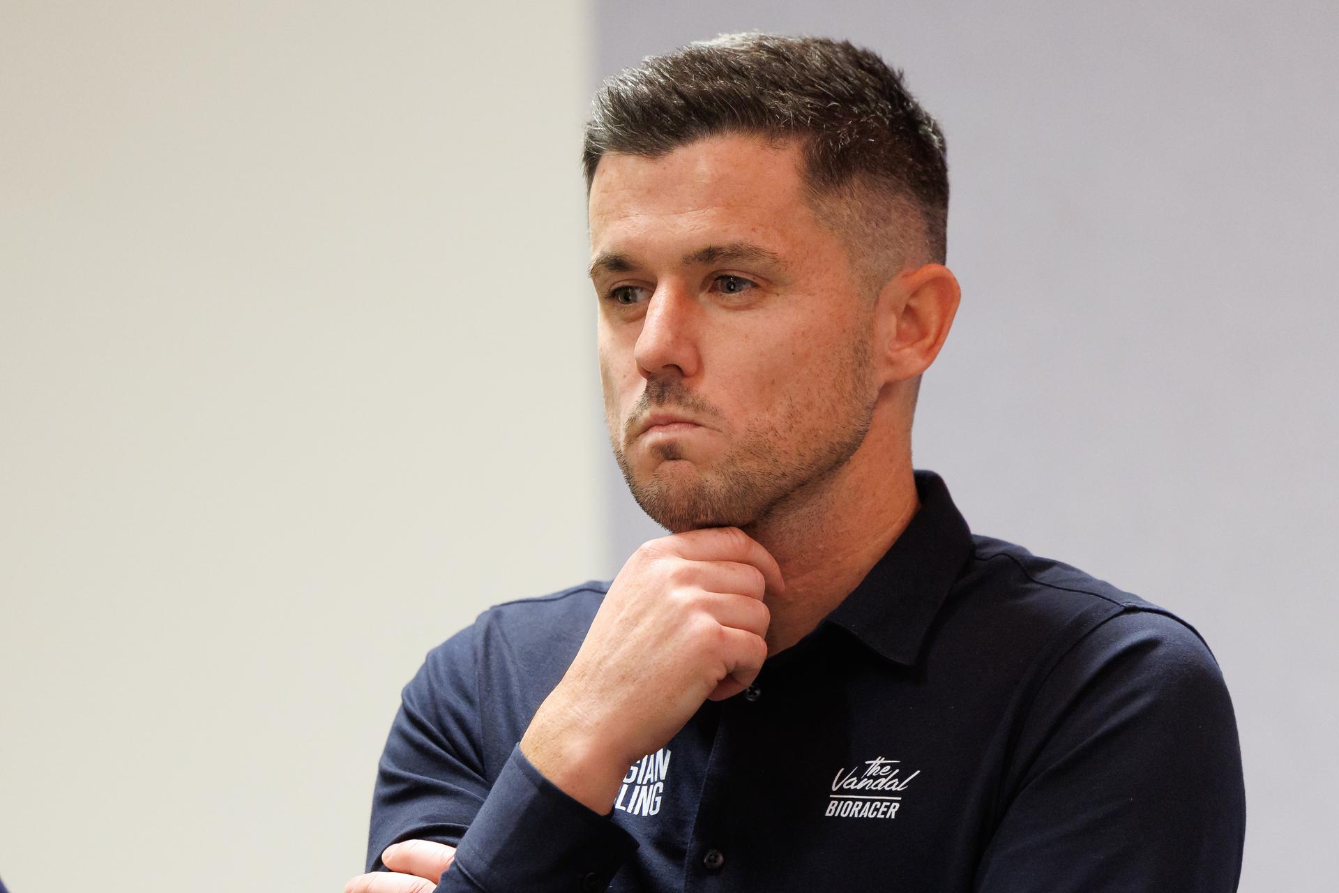 Belgian head coach Angelo De Clercq pictured during a press conference ahead of the UEC Cyclocross European championships, Friday 07 November 2025, Middelkerke. The European cyclocross championships take place on 8 and 9 November. BELGA PHOTO KURT DESPLENTER