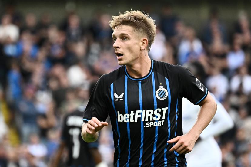 Club's Michal Skoras pictured during a soccer match between Club Brugge and KRC Genk, Sunday 27 July 2025 in Brugge, on day 1 of the 2025-2026 'Jupiler Pro League' first division of the Belgian championship. BELGA PHOTO MAARTEN STRAETEMANS